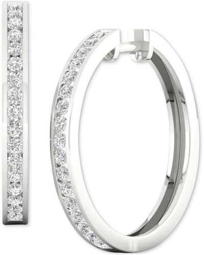 Forever Grown Diamonds Lab Created Diamond Medium Hoop Earrings (1ct. T.w. - White