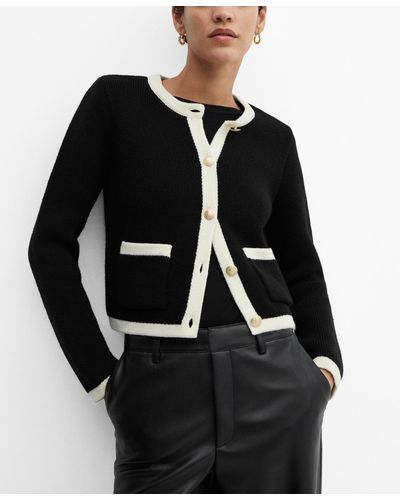 Mango Knitted Buttoned Jacket - Black