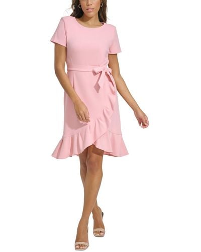 Calvin Klein Ruffle-hem Sheath Dress - Pink