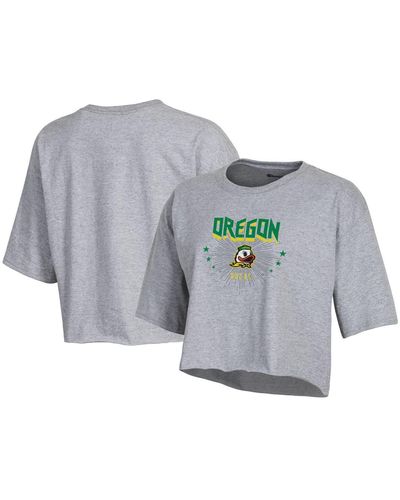 Champion Oregon Ducks Boyfriend Cropped T-shirt - Gray