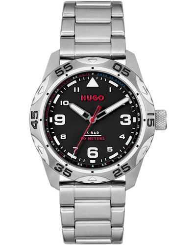 HUGO Trek Quartz Stainless Steel Watch 42mm - Gray