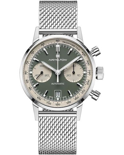 Hamilton Swiss Intra-matic Chronograph H Mesh Bracelet Watch 40mm - Gray