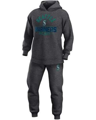Fanatics Seattle Mariners Two-piece Best Past Time Pullover Hoodie And Sweatpants Set - Blue