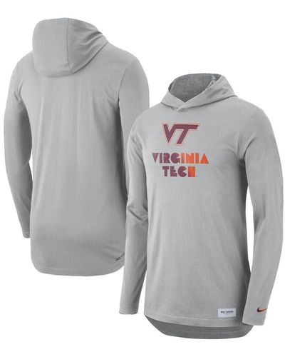 Nike Virginia Tech Hokies Campus Performance Hoodie Long Sleeve T-shirt - Gray