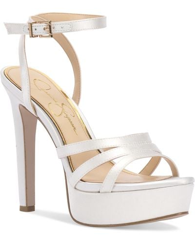 Jessica Simpson Balina Bridal Ankle-strap Platform Sandals - White
