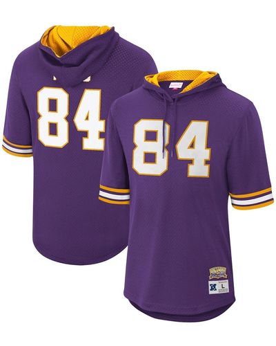 Mitchell & Ness Randy Moss Minnesota Vikings Retired Player Mesh Name And Number Hoodie T-shirt - Purple