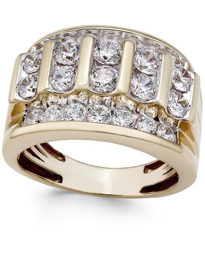 Macy's Men's Diamond Elevated Cluster Ring (3 Ct. T.w.) In 10k Gold - Metallic