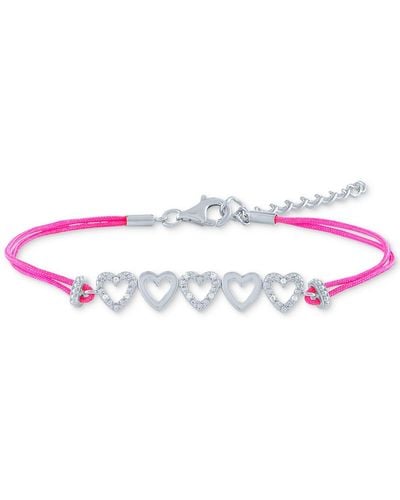 Macy's Diamond Accent Multi-heart Pink Cord Bracelet
