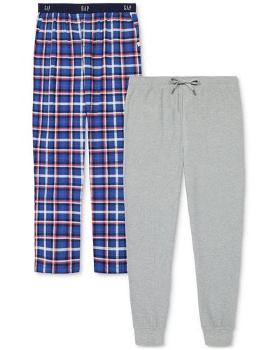 Gap 2-pk. Plaid Straight-leg Pajama Pants + jogger - Blue