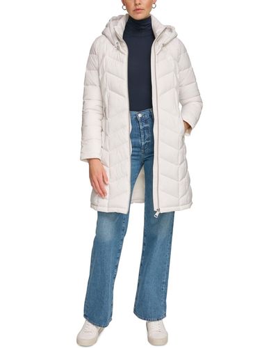 Calvin Klein Hooded Packable Puffer Coat - White