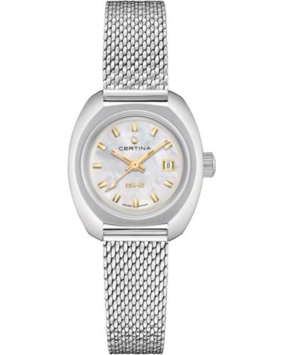 Certina Swiss Automatic Ds-2 Lady Stainless Steel Mesh Bracelet Watch 28mm - Metallic