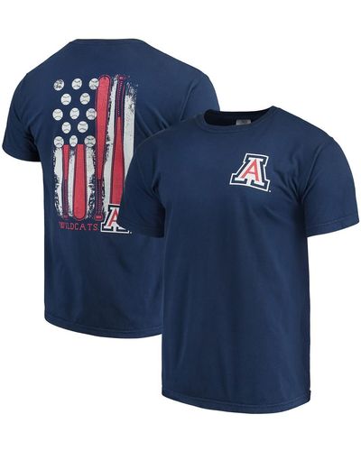Image One Arizona Wildcats Baseball Flag Comfort Colors T-shirt - Blue