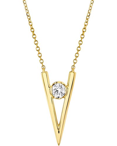 Sirena Diamond V 18" Pendant Necklace (1/6 Ct. T.w. - Metallic