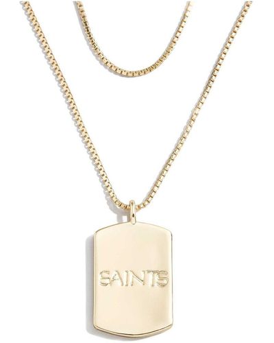 WEAR by Erin Andrews X Baublebar New Orleans Saints Dog Tag Necklace - White