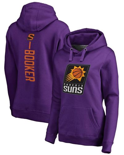Fanatics Devin Booker Phoenix Suns Backer Name And Number Pullover Hoodie - Purple
