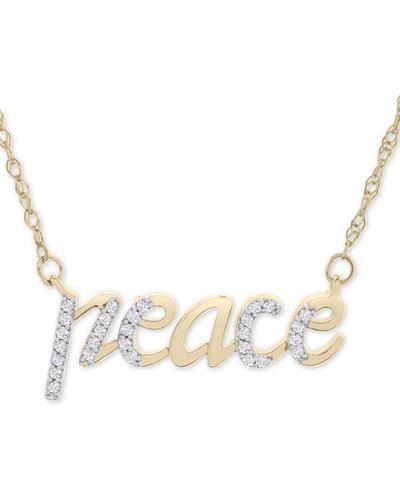 Wrapped in Love Diamond Peace 17" Pendant Necklace (1/10 Ct. T.w. - Metallic