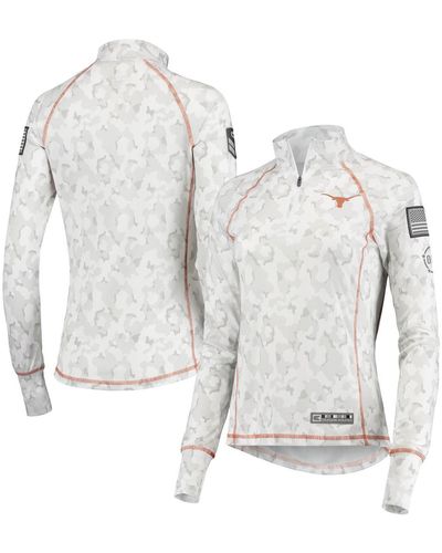Colosseum Athletics Texas Longhorns Oht Military-inspired Appreciation Officer Arctic Camo 1/4-zip Jacket - White