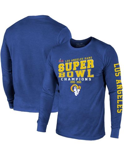Majestic Threads Los Angeles Rams 2-time Super Bowl Champions Loudmouth Long Sleeve T-shirt - Blue