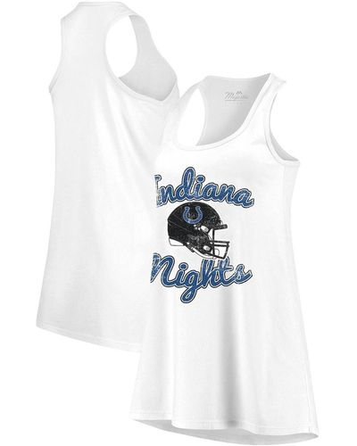 Majestic Threads Indianapolis Colts Indiana Nights Alternate Racerback Tank Top - White
