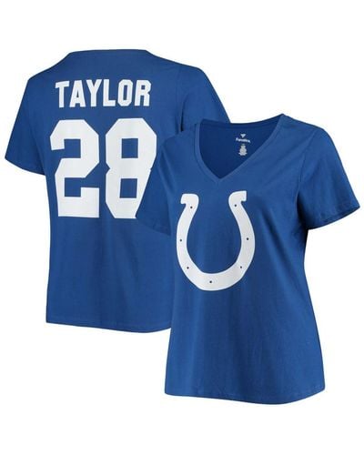 Fanatics Plus Size Jonathan Taylor Royal Indianapolis Colts Name Number V-neck T-shirt - Blue