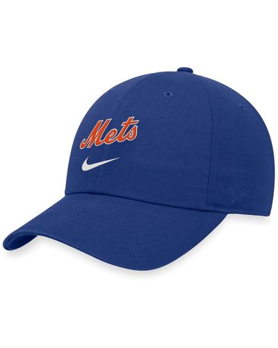 Nike New York Mets Wordmark Swoosh Heritage86 Adjustable Hat - Blue