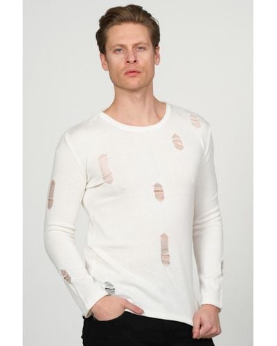 Ron Tomson Modern Distorted Sweater - White