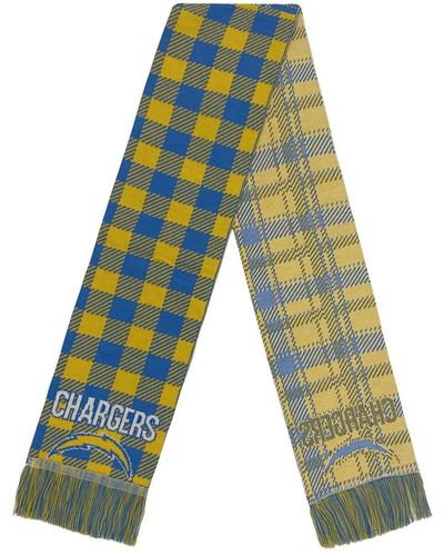 FOCO Los Angeles Chargers Plaid Color Block Scarf - Green