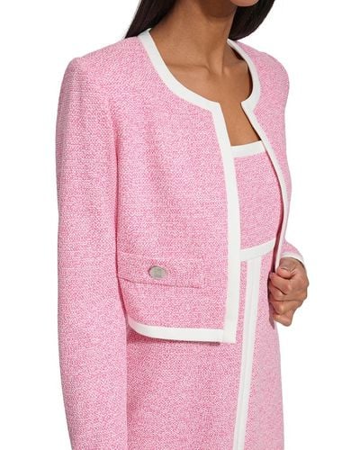 Karl Lagerfeld Slub-knit Jacquard Jacket - Pink