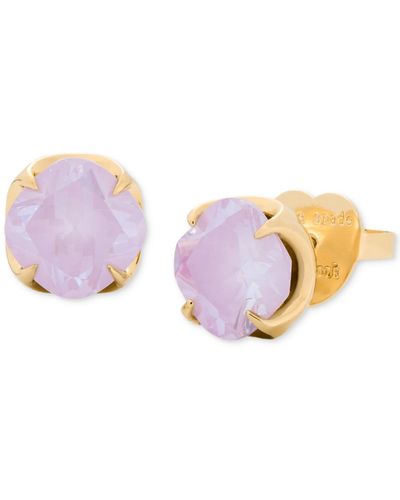 Kate Spade Gold-tone Color Cubic Zirconia Stud Earrings - Pink