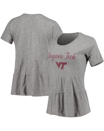 Boxercraft Virginia Tech Hokies Willow Ruffle-bottom T-shirt - Gray
