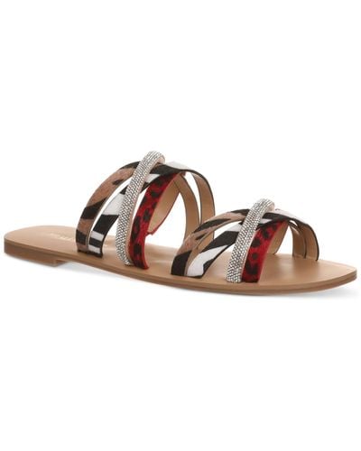 Thalia Sodi Nari Slip-on Flat Sandals - Brown