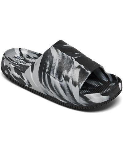 Nike Calm Marbled Slide Sandals From Finish Line - Black
