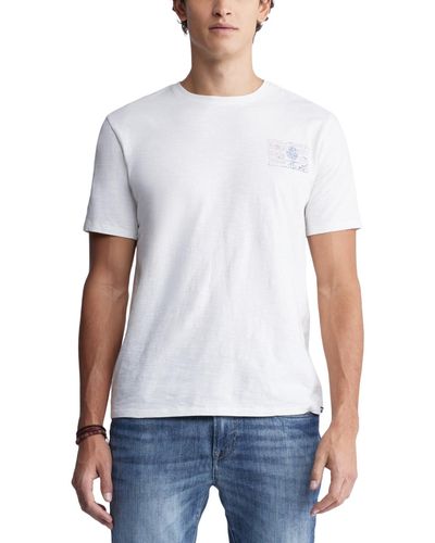 Buffalo David Bitton Tacoma Relaxed-fit Short Sleeve Graphic T-shirt - White
