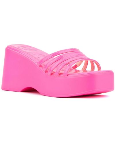 Olivia Miller Dreamer Wedge Sandal - Pink