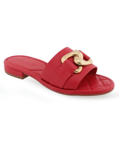 Aerosoles Big Charm Buckle Sandals - Red