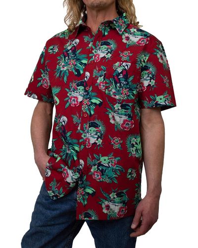 Fifth Sun This Is The Bouquet Short Sleeves Woven Shirt - Red