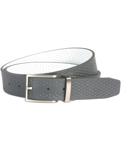 Nike Reversible Perforated Leather Belt - Gray