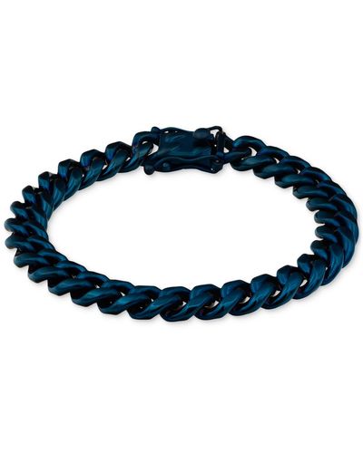 Black Jack Jewelry Miami Cuban Link Chain Bracelet - Blue