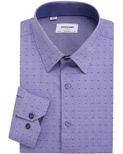 Duchamp Fancy Dot Dress Shirt - Purple
