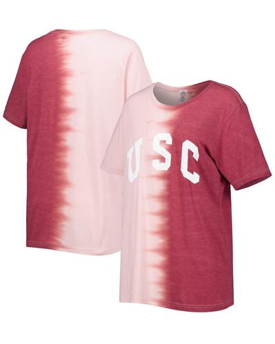 Gameday Couture Usc Trojans Find Your Groove Split-dye T-shirt - Pink