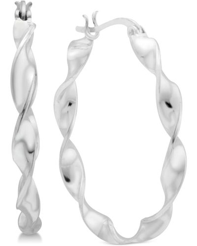 Essentials And Now This Twisted Small Medium Hoop Earrings - White