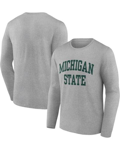 Fanatics Michigan State Spartans Basic Arch Long Sleeve T-shirt - Gray