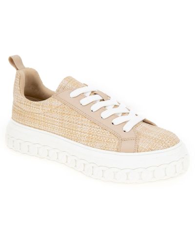 BCBGeneration Riso Lace-up Platform Sneakers - Natural