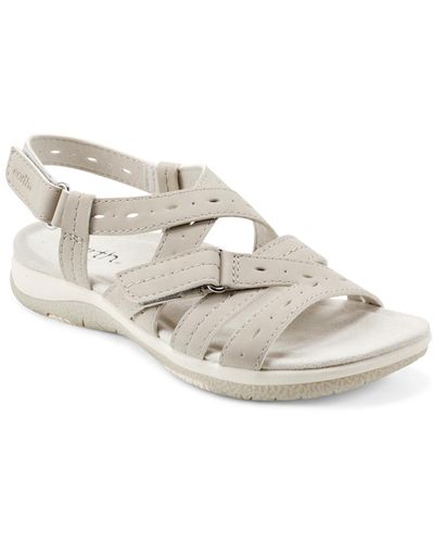 Earth Samsin Strappy Round Toe Casual Sandals - White