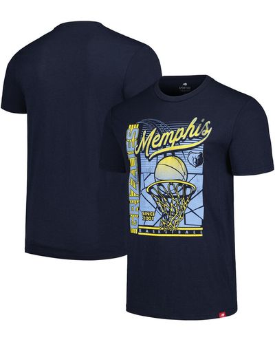 Sportiqe And Distressed Memphis Grizzlies Swish Super-soft Comfy Tri-blend T-shirt - Blue