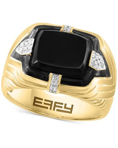 Effy Effy Onyx & Diamond (1/10 Ct. T.w. - Metallic
