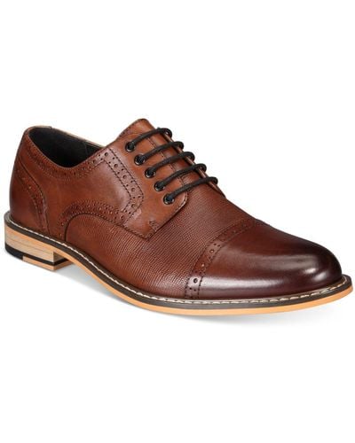 BarIII Parker Leather Cap-toe Brogues Created For Macy's - Brown