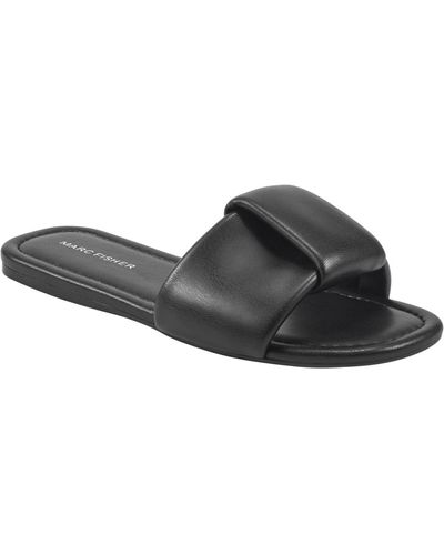Marc Fisher Finlia Almond Toe Slip-on Casual Sandals - Black
