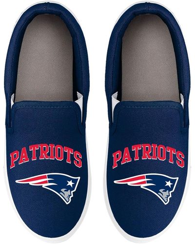 FOCO New England Patriots Big Logo Slip-on Sneakers - Blue