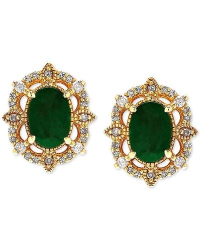 Lonna & lilly Gold-Tone Blue Green Disc Drop Earrings | Hawthorn Mall